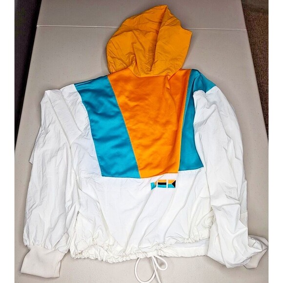 Reebok Gigi Hadid Jacket Womens Windbreaker Size M Blue Yellow White - Picture 8 of 12